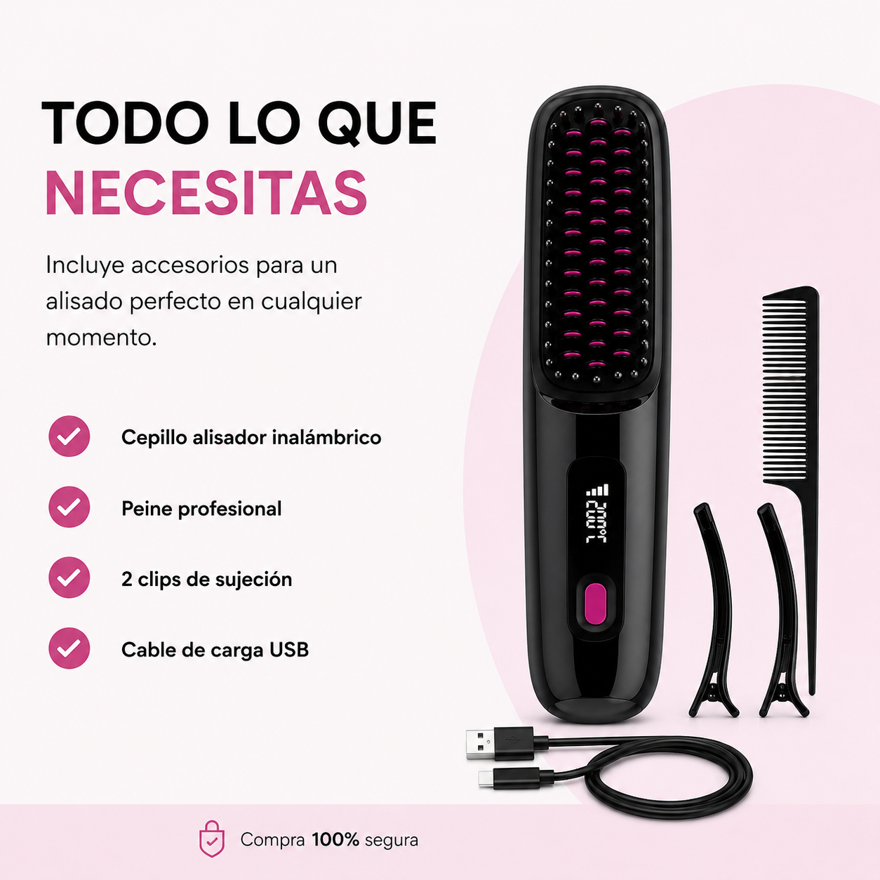 GoLiss™ Cepillo Alisador Inalámbrico